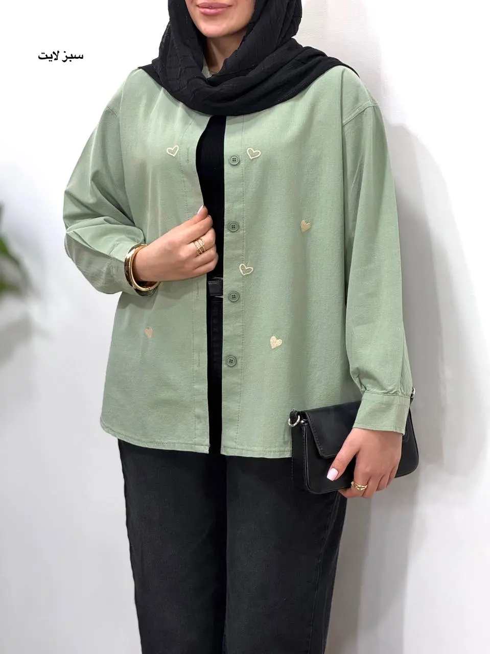 تونیک مانتویی گلدوزی لینن قلب